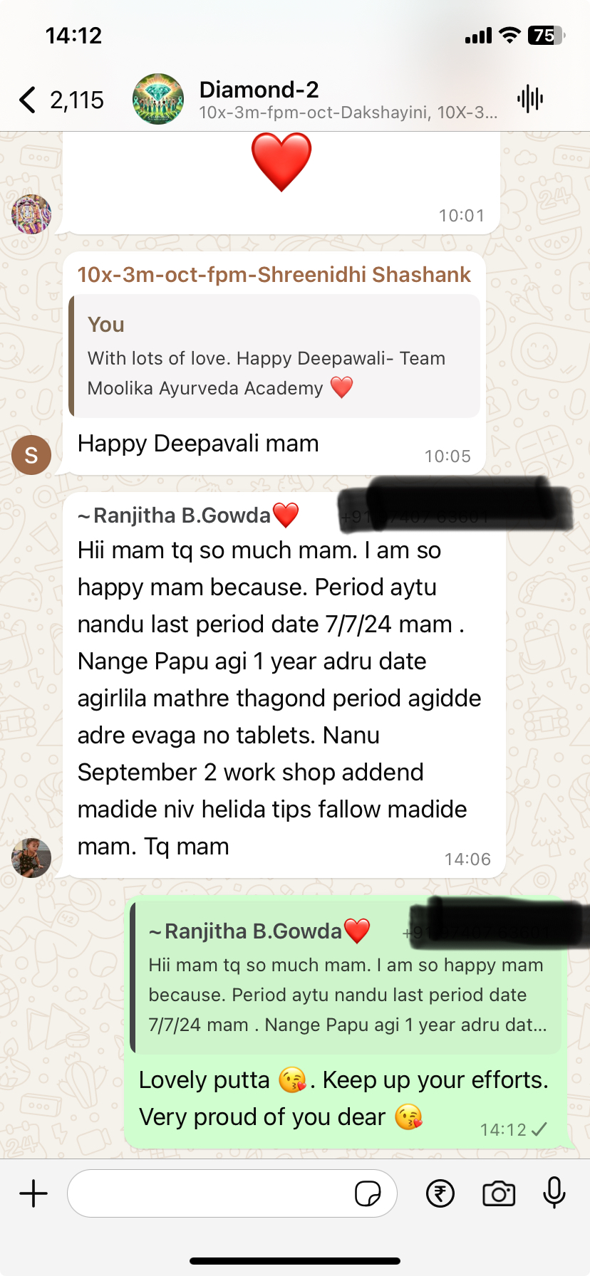 Testimonial from Ranjitha B. Gowda